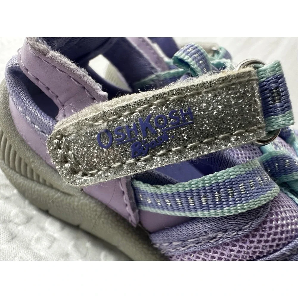 OshKosh Everplay Flexible‎ Outsole Bump Toe Sandal Purple Lilac Toddler Size 6